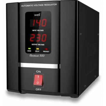 Stabilizator automat de tensiune cu servo motor 500VA, Well