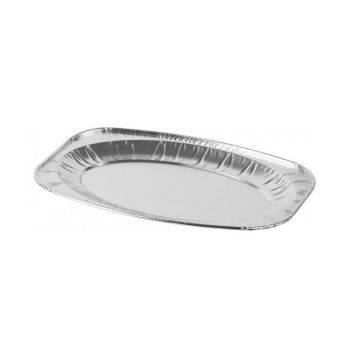 Tava aluminiu de unica folosinta, ovala, pentru gratar, set 3 buc, 35x24x2.6 cm, Magic Home