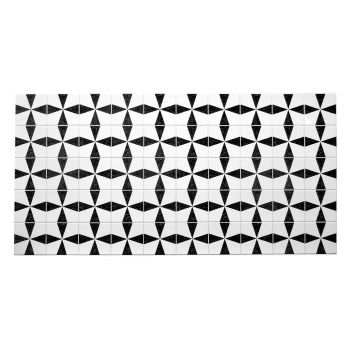 Panou decorativ, PVC, model marmura, abstract, alb si negru, 96x48.5 cm