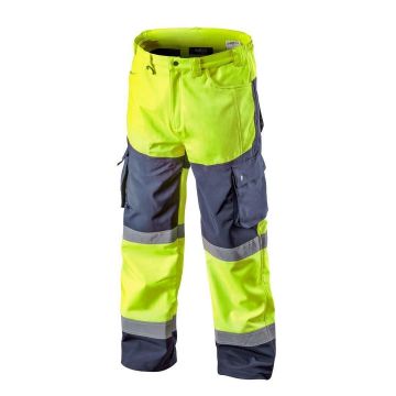 Pantaloni de lucru, reflectorizanti, impermeabili, galben, model Visibility, marimea L/52, NEO