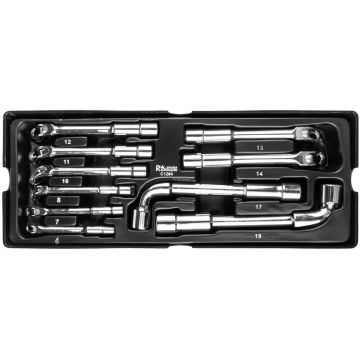 Set chei tubulare TIP L, sertar TIP A (385x150 mm) pentru dulap mobil, 6-19 mm, 10 buc, RICHMANN EXCLUSIVE