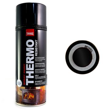 Vopsea spray acrilic rezistent la temperatura 600 grade, negru-Black Nero 400ml
