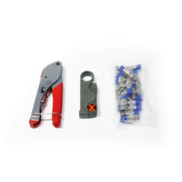 Set cleste compresie RG59/RG6, dezizolat cablu/mufe