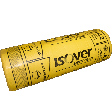 Vata de sticla Isover Rio caserata cu aluminiu, 50 x 1200 x 12000 mm, 14,4m2/rola