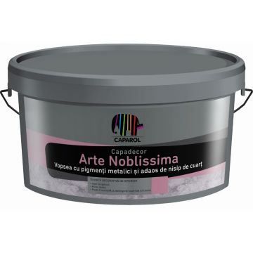 Vopsea decorativa pentru interior Capadecor Arte Noblissima cu efect metalizat si adaos de nisip de cuart, 2.5 l