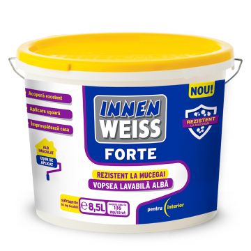 Vopsea lavabila alba pentru interior Innenweiss Forte, 8.5 l Vopsea lavabila alba pentru interior Innenweiss Forte, 8.5 l