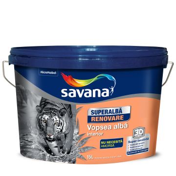 Vopsea Savana superalba renovare, pentru interior, 15 l