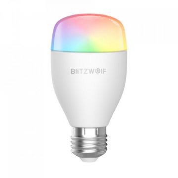 Bec inteligent Blitzwolf BW-LT27, Wi-Fi, Smart, Bulb E27, 9W, Comanda vocala, 850 LM, RGB