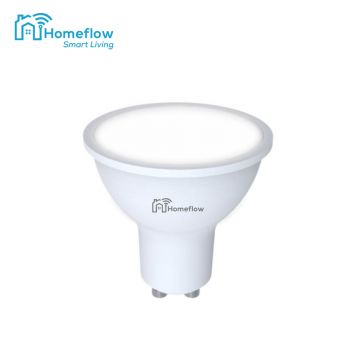 Bec inteligent LED Wireless Homeflow B-5002, GU10, 5W (35W), 300lm, dimabil, lumina calda/ rece, Control de pe telefonul mobil