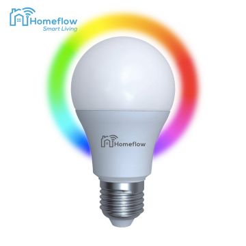 Bec inteligent LED Wireless Homeflow B-5011, E27, 9W (60W), 806lm, RGB, dimabil, Control de pe telefonul mobil