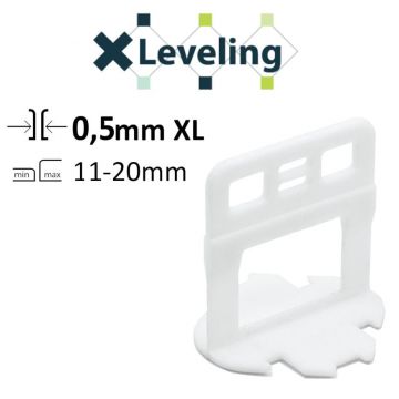 Distantiere Xl Autonivelare ( Clips Xl ) Pt. Placi Groase (11- 20 Mm) - Rost De 0.5 Mm - 100 Buc