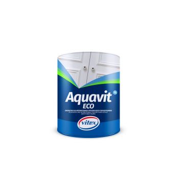 Email pentru lemn Vitex AQUAVIT ECO, interior/exterior, pe baza de apa, alb satinat, 750 ml