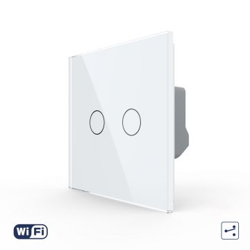 Intrerupator Dublu Cap Scara / Cruce Wi-Fi cu Touch LIVOLO din Sticla – Serie Noua