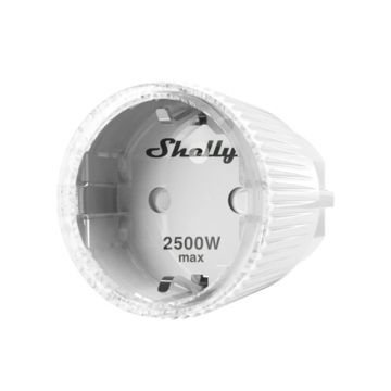 Priza Shelly Plug S, Wi-Fi, 2500 W, Monitorizare consum, Programare, Alb