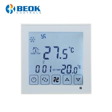 Termostat cu fir pentru aer conditionat BeOk TDS23WiFi-AC, Aplicatia mobila Smart Life, Compatibil cu sisteme HVAC