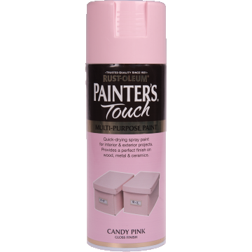 Vopsea spray decorativa Rust-Oleum Painter`s Touchs, roz candy, lucios, interior/exterior, 400 ml