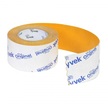 Banda adeziva Tyvek Tape, acrilic, alb, 7,5 cm