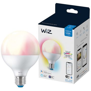 Bec LED inteligent RGBW WiZ Colors Wi-Fi + Bluetooth G95 E27 11W (75W) 2000K-5000K 1055 lumeni