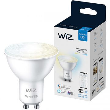 Bec LED inteligent WiZ Wi-Fi GU10 4.9W (50W) 2700K-6500K 345 lumeni