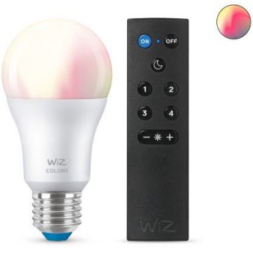 Bec LED RGB inteligent Connected A60 Wi-Fi + Bluetooth E27 8W (60W) lumina alba si colorata compatibil Google Assistant/Alexa/Siri + Telecomanda