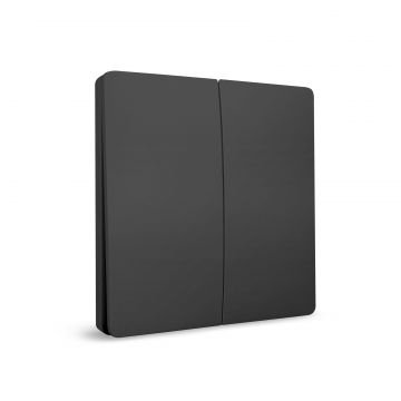 Comutator Kinetic de perete - 433 Mhz - 2 circuite - negru - IP65
