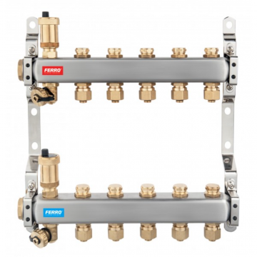 Distribuitor Ferro SN-RO07S, 7 circuite, alama, 1 inch
