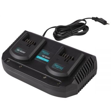 Incarcator pentru 2 acumulatori 18V incarcare 3.5A/ora, compatibil unelte Detoolz