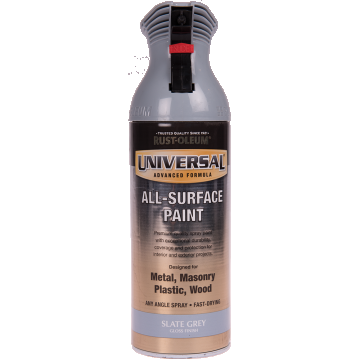 Vopsea spray, Rust-Oleum Universal, all-surface, lucios, gri ardezie, 400 ml