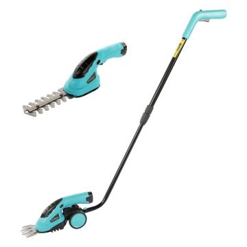 Foarfeca cu acumulator,Detoolz 3.6V, pentru tuns gazonul si gard viu cu maner telescopic detasabil