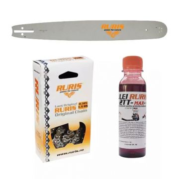 Pachet lama + lant drujba Ruris DAC 506, RM540, 38 dinti, 50cm, pas 3.25, 1.5mm + ulei Ruris 2TT-Max, 125ml