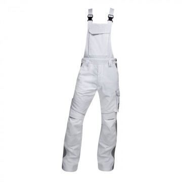 Pantaloni de lucru cu pieptar hidrofobizati URBAN+ culoare alb
