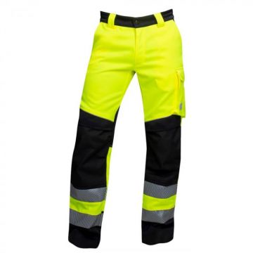Pantaloni reflectorizanti de lucru in talie SIGNAL+ - galben negru