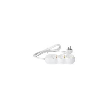 Prelungitor 3 prize H05VV-F, 3 x 1.5 mm2, IP20, alb, 1.5 m