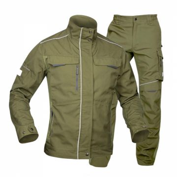 Set costum cu pantaloni de lucru in talie hidrofobizati URBAN+ - kaki