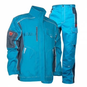 Set costum cu pantaloni de lucru in talie VISION - albastru gri