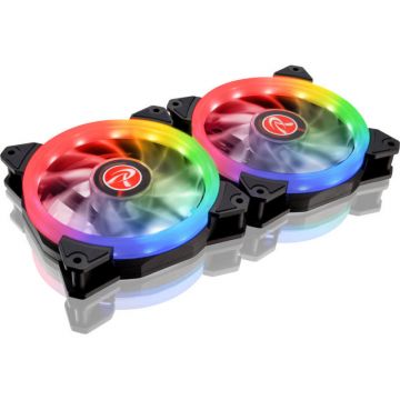 Ventilator pentru carcasa IRIS 14 Rainbow RGB LED cu Controller 140mm 2 Pack