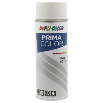 Vopsea spray Dupli-Color Prima, RAL 9010 alb lucios, 400 ml