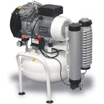 Compresor de aer cu piston fara ulei, silentios, cu uscator montat pe rezervor - 25 l, 1.5 kW, 155 L/min, 8 bari - ABAC-CleanAir-CLR-20/25T