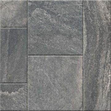 Gresie exterior/interior portelanata Kai Santana Mix Antracit, antracit, mat, aspect piatra, clasa aderenta R10, PEI 5, 8.5 mm, 60 x 60 cm