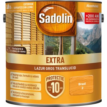 Lazura pentru lemn, Sadolin Extra, brad, exterior, 2.5 l