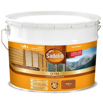 Lazura pentru lemn Sadolin Extra, exterior, mahon, 10 l