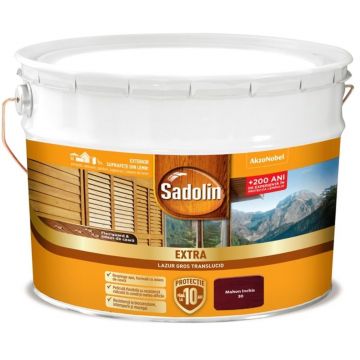 Lazura pentru lemn Sadolin Extra, exterior, mahon inchis, 10 l