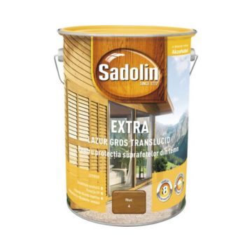 Lazura pentru lemn, Sadolin Extra, exterior, nuc, 5 l
