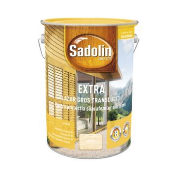 Lazura pentru lemn, Sadolin Extra, incolor, exterior, 5 l