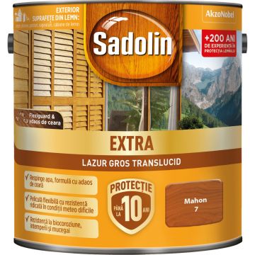 Lazura pentru lemn, Sadolin Extra, mahon, exterior, 2.5 l