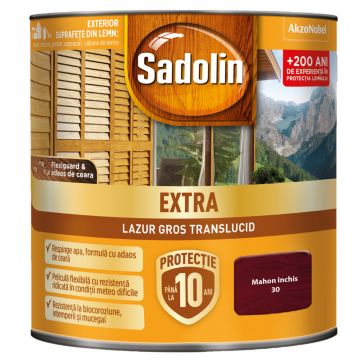 Lazura pentru lemn, Sadolin Extra, mahon inchis, exterior, 0.75 l