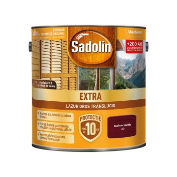 Lazura pentru lemn, Sadolin Extra, mahon inchis, exterior, 2.5 l