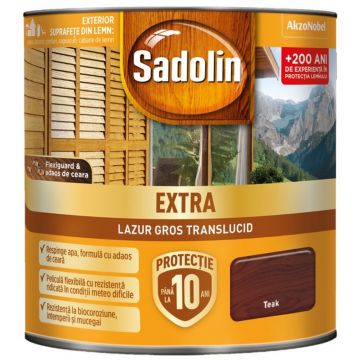 Lazura pentru lemn, Sadolin Extra, teak, exterior, 0.75 l