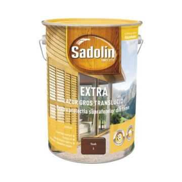Lazura pentru lemn, Sadolin Extra, teak, exterior, 5 l