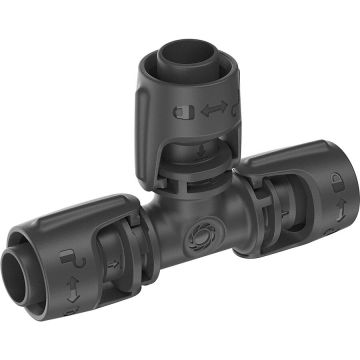 Micro-Drip-System T-piece 13mm (1/2), connection (dark grey, 2 pieces, model 2023)
